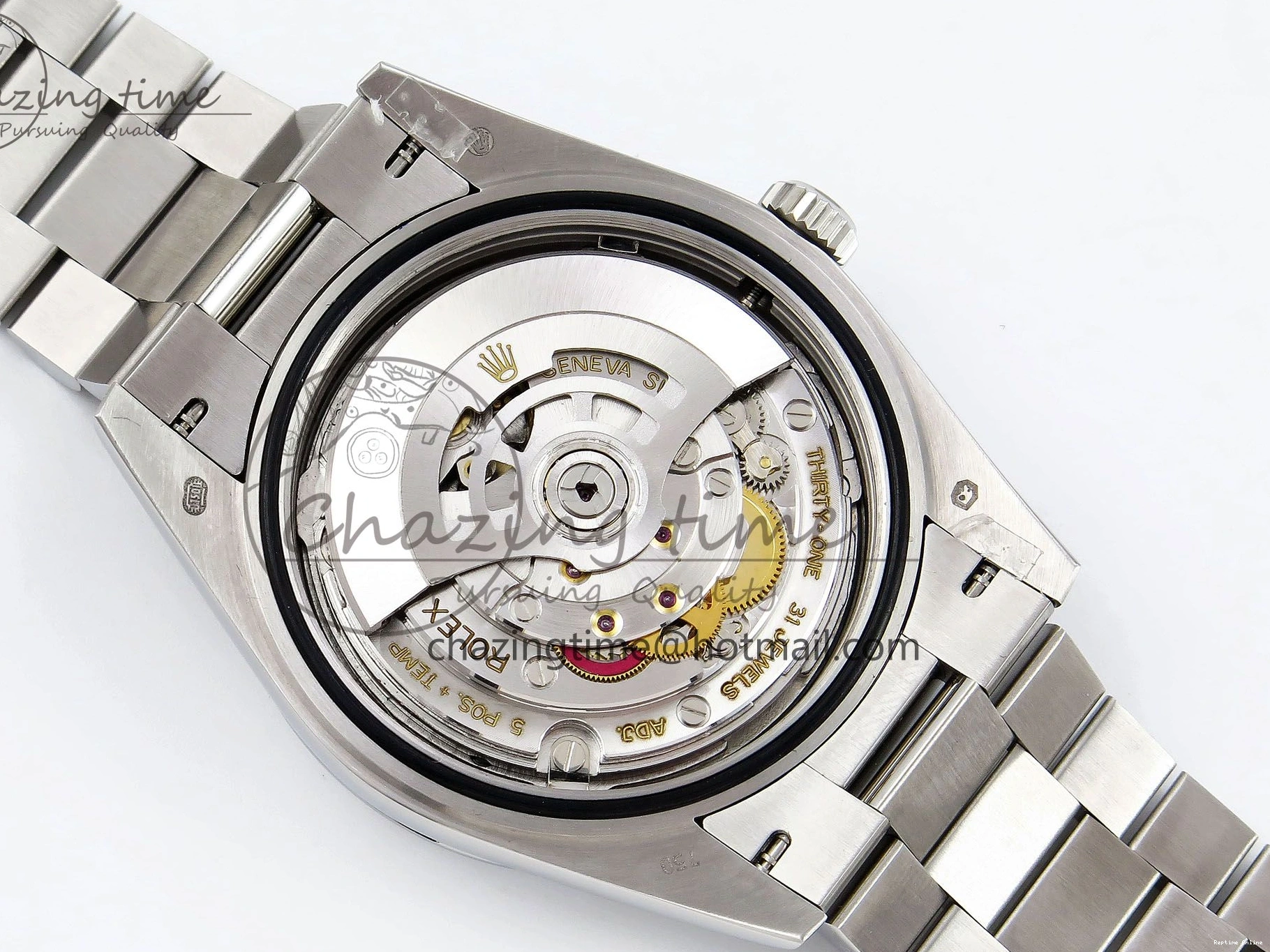 0213 Classic DayDate 40 SS JDF 904L Steel Black Roman Dial on President Bracelet VR3255 V3 (Gain Weight) 1434